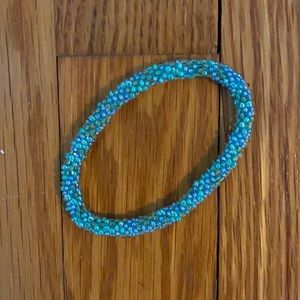 Blue, Green, and Yellow Faceted Bracelet